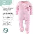 thumbnail image 5 of The Peanutshell Sleep n Play Floral Love Footed Pajamas for Baby Girls Set, 6-9 Months, 3-Pack, 5 of 6
