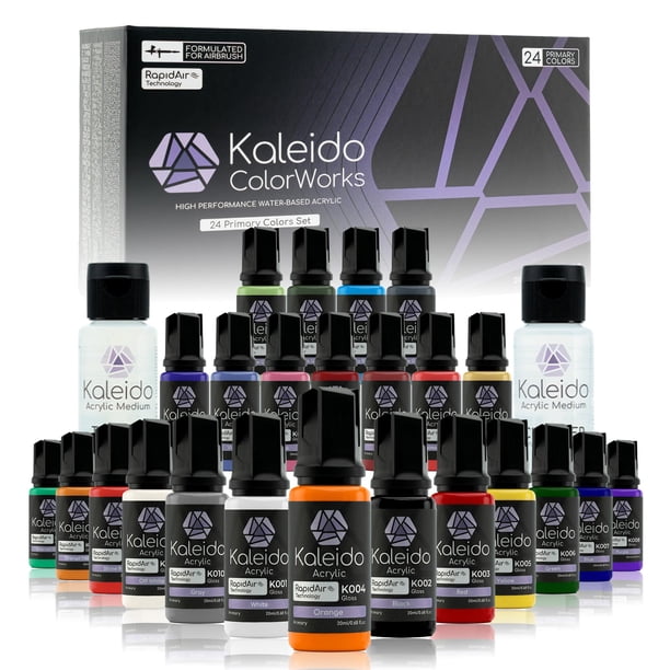 Set de Acrílicos para Aerógrafo Paint Gaahleri Kaleido de 24 Colores