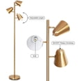 thumbnail image 3 of Reading Lamp And Floor Lamp For Living Room And Bedroom, Elegant Classic Three-Light Tree Tall Standing Lamp Without Bulb - Antique Brass/Gold, 3 of 3