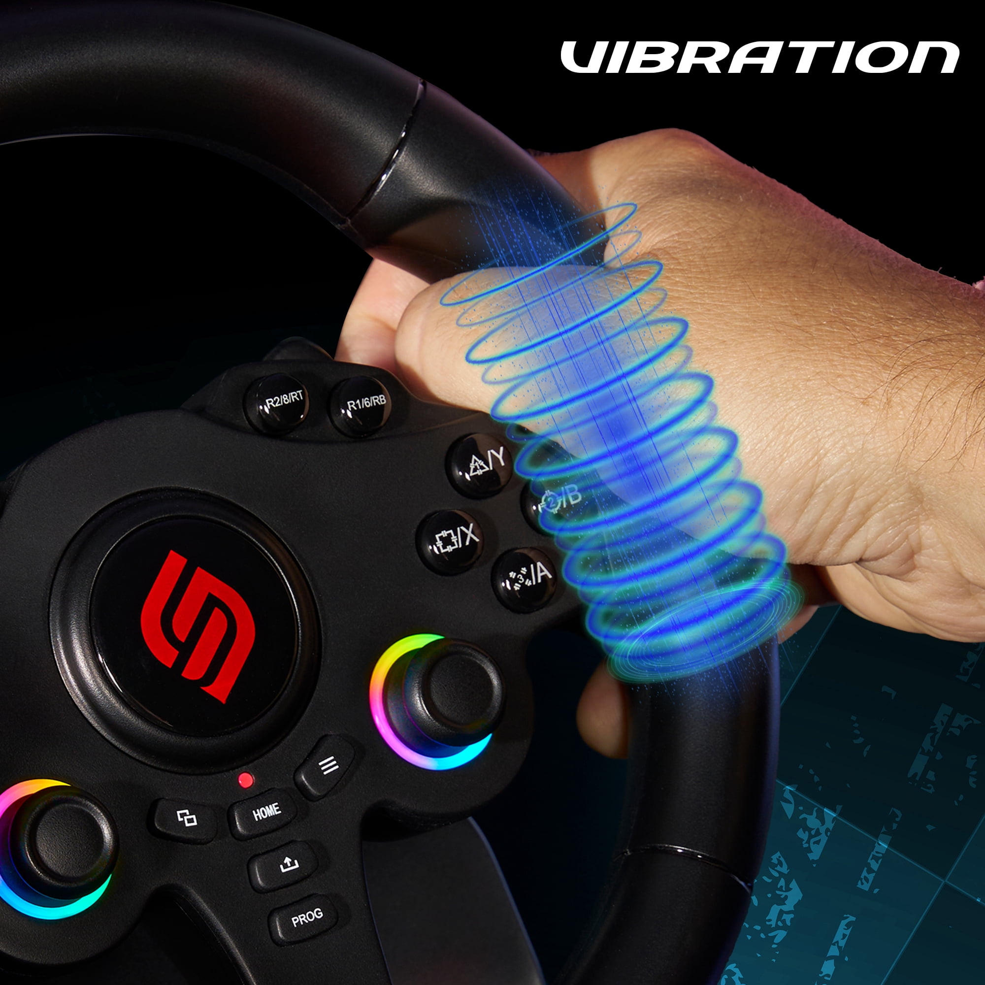 Subsonic - Superdrive 220 RS-5 Steering Wheel - PS5 Racing Wheel with Dual Joysticks, 180° Rotation, Pedals and Paddles. Compatible with PS5 and PC - Black