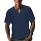 thumbnail image 1 of pstuiky Camisas de vestir de manga corta para hombre, Blusas y camisas de manga corta con cuello redondo irregular de color liso para hombre camisas casuales para hombre xl, 1 of 5