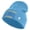 Carolina Blue, variant on US Air Force Veteran with Flag Logo Embroidered 12 Inch Solid Knit Cuff Long Beanie Made in USA - Black OSFM
