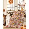 thumbnail image 2 of Fall Orange Red Maple Leaf Cone Farmhouse Flannel Blanket for Bed,Travel and Camping, Super Soft Cozy Blanket for All Seasons 40"x50", 2 of 6