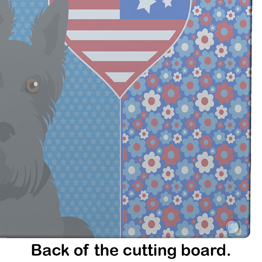 Black Scottish Terrier Glass Cutting Board Large 12 in x 15 in