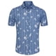 thumbnail image 1 of CAMISA CHIC PARA HOMBRE Estampado de espina de pez Cuello de punta Manga corta Botón Abajo Azul-3 42, 1 of 6