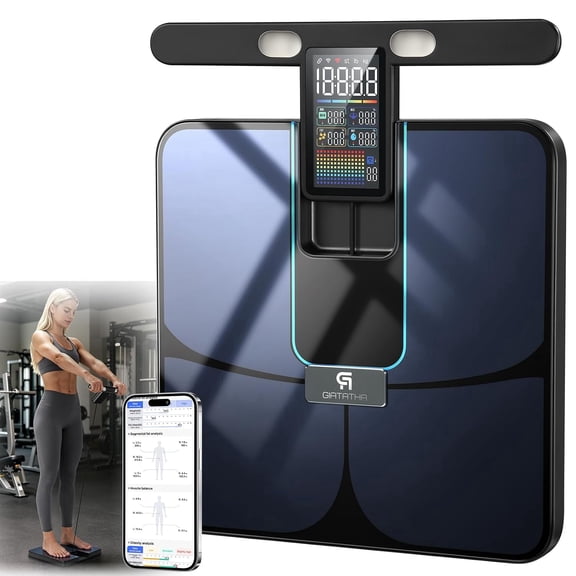Smart Scale for Body Weight, 8-Electrode Body Pod Composition Analyzer with BMI Body Fat Muscle Mass, Wi-Fi Bluetooth App Sync, 400lbs