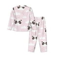 thumbnail image 2 of Kll Cute Panda Print Women'S Long Sleeve Pajamas With Pants Sleepwear Loungewear 2 Set-Medium, 2 of 9
