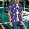 thumbnail image 6 of KLL Astronaut Rabbit for Men's Baseball Shirts,Short Sleeve Casual Shirts Button Down Shirt for Men Beach Summer Wedding Shirt-4X-Large, 6 of 7