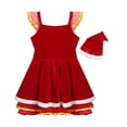thumbnail image 3 of inhzoy Girls Kids Cap Sleeve Velvet Tutu Dress Santa Hat Christmas Dress-up, 3 of 7