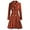 Orange, variant on Women's Elegant British Style Trench Coat Lapel Collar Double Breasted A Line Mid Long Jacket with Pockets