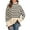 Beige Black Stripe, variant on PrettyGuide Women's Oversized Turtleneck Sweaters Casual Long Sleeve Side Slit Knit Tunic Pullover Sweater Tops