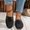 thumbnail image 3 of Suede Loafers for Women Business Casual Flats Shoes Comfortable Lightweight Penny Loafers Slip On Work Flats Dress Shoes Black Size 7, 3 of 6