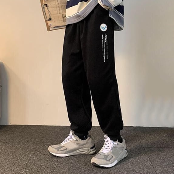 Vedolay Mens Trousers Mens Streetwear Elastic Waist Loose Straight Leg Baggy Cargo Pants with Multi Pockets,Black M