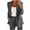 Dark Gray, variant on Women's Blazers Suit Set Solid Color Work Office Jackets Lapel Open Front Button Cardigan Suit Top and Casual Comfortable Suit Long Pants with Pockets