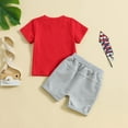 thumbnail image 4 of Futezty Toddler Boys Clothes Summer Outfit Sets, Toddler Boy Clothing Short Sleeve Shorts Little Boys Summer Set 4th of July Baby Boy Outfit Independence Day Print Boy Suit, 4 of 7