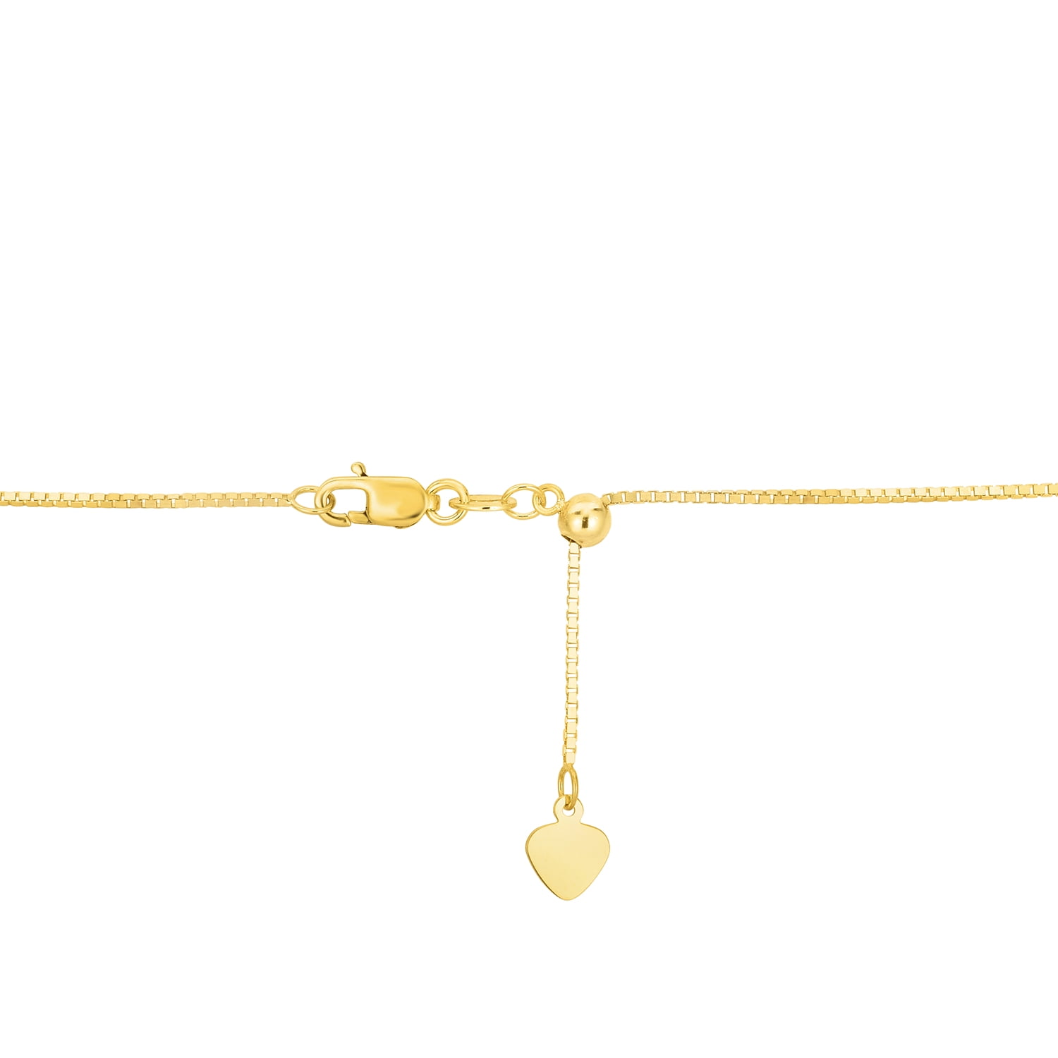 14K Yellow Gold 22in 0.85mm Adjustable Box Chain with Lobster Clasp