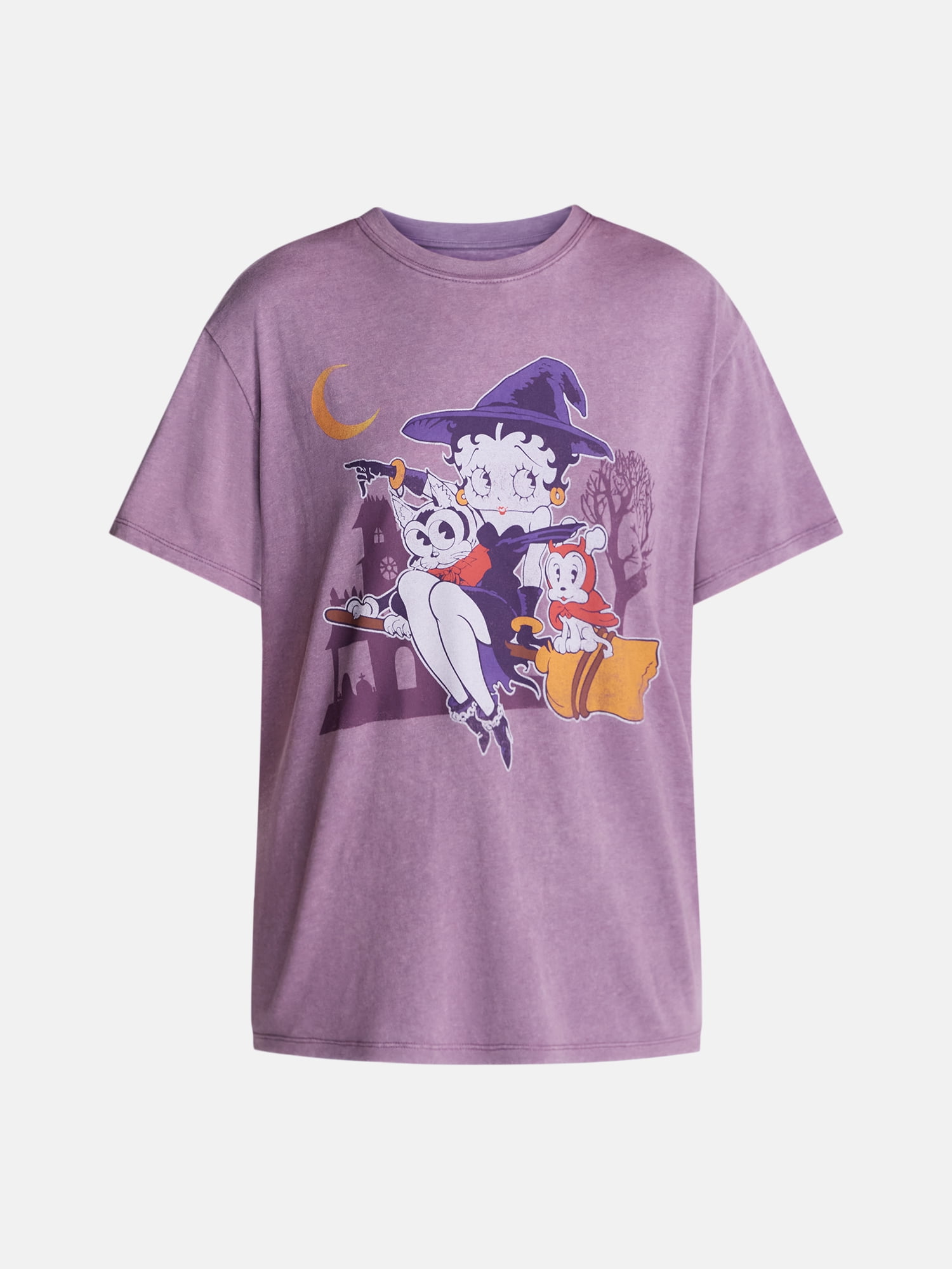 Betty Boop Women's Washed Halloween Tee, Sizes XXS-XXL