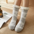 thumbnail image 6 of Zhaomeidaxi Women Christmas Fuzzy Socks,Xmas Fluffy Socks,Winter Warm Cozy Striped Cotton Socks,Adult Xmas Gift Socks, 6 of 8