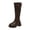 Brown Boots for Women, variant on hopeusnice Back Zipper Knee High Boot Round Toe Sole Chunky Heel Winter Warm Boot Black 36