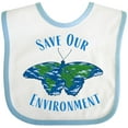 thumbnail image 3 of Inktastic Save Our Environment Earth Butterfly Boys or Girls Baby Bib, 3 of 4