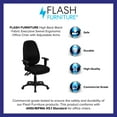 thumbnail image 4 of Flash Furniture Rochelle High Back Black Fabric Executive Swivel Ergonomic Office Chair with Adjustable Arms, 4 of 13