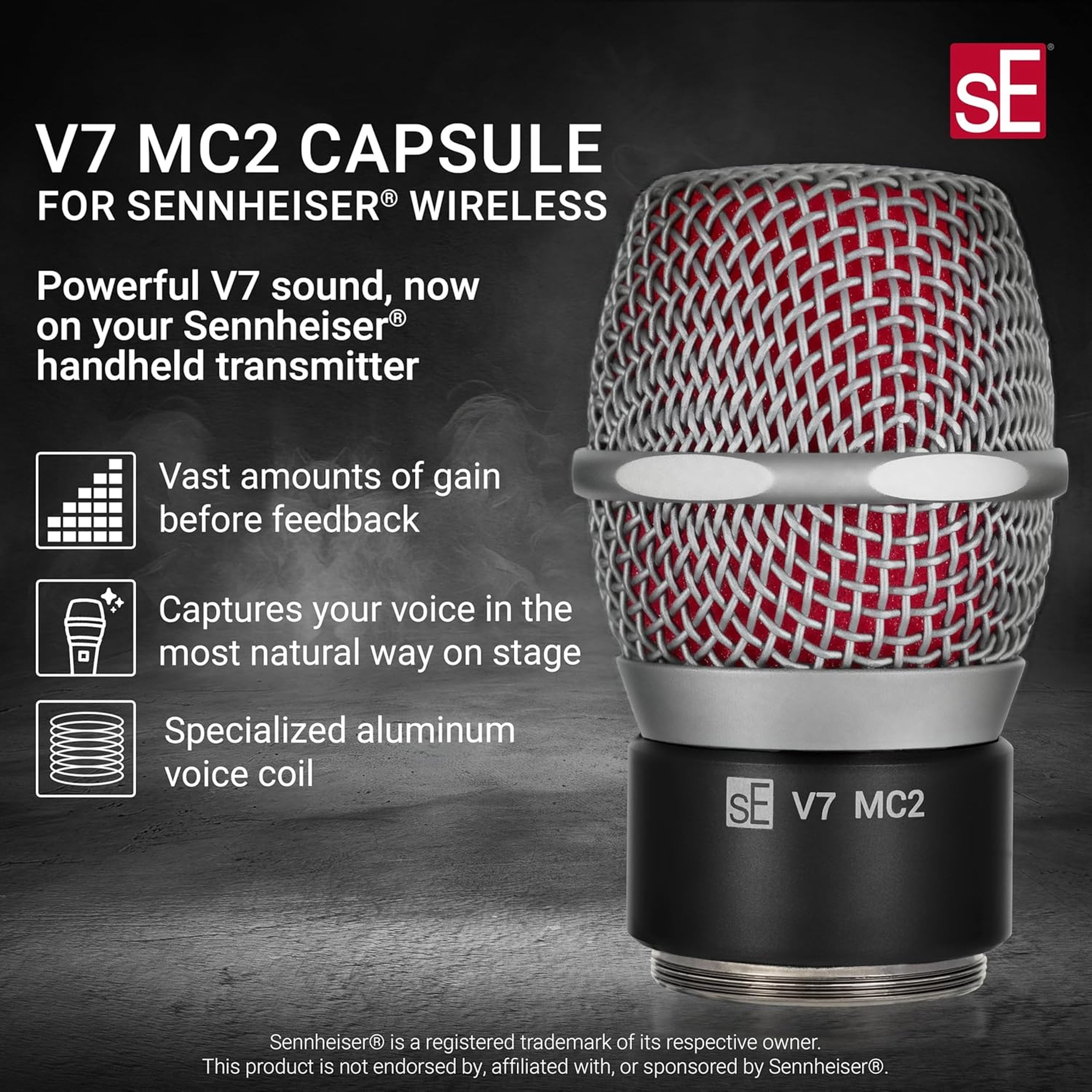 sE Electronics V7-MC2 Mic Capsule for Sennheiser Wireless Systems Red