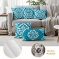 thumbnail image 6 of Baroque Blue Outdoor Waterproof Pillow Covers, Vintage Damask Classic Floral Decorative Square Throw Pillowcase Sofa Cushion Sham for Patio/Couch/Chair, 16"x16" 2 Pack, 6 of 8