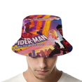 thumbnail image 4 of Hombre Araña A Través del Spider Verso Sombrero bucket para adultos, gorra de protección solar, sombrero de pescador plegable para viajes al aire libre, pesca y actividades de verano, 4 of 6