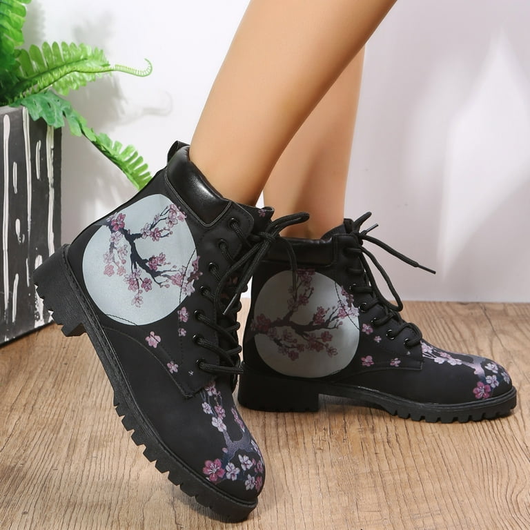 Black hiker platform ankle boot sales