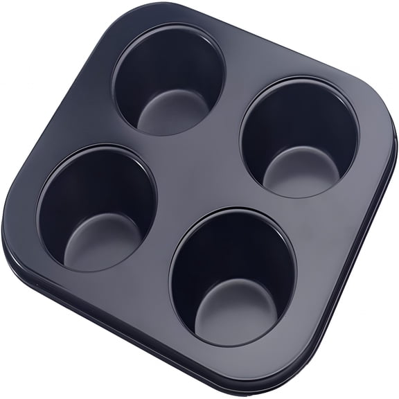ACDANC 4-Hole Bakeware Non-Stick Cupcake Baking Pan Mini Pie Pans,Heavy Duty Carbon Steel Muffin Tray Standard Baking Mold Pan for Oven Baking