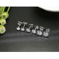 thumbnail image 4 of 925 Sterling Silver Stud Earrings 3Pairs Stud Earrings for Women Men with Zircon Gift, 4-6MM, 4 of 5