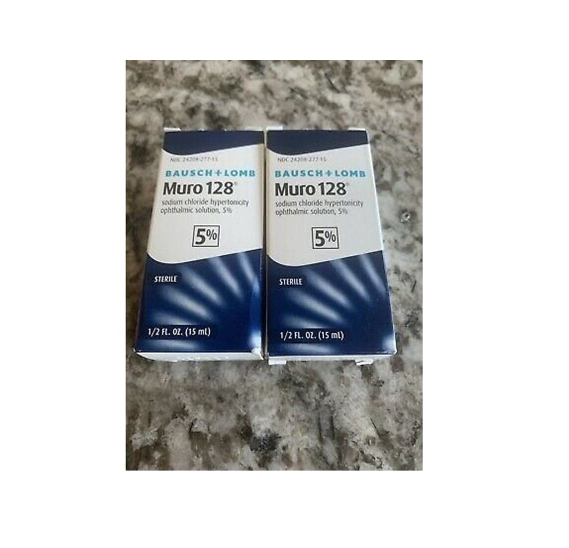 Bausch + Lomb Muro 128 Sodium Chloride Hypertonicity Ophthalmic Solution, 5% 15 ml - 2 Pack