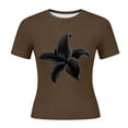 thumbnail image 6 of Perfectbot Women’s Floral Print Cropped T-Shirt, Short Sleeve Lily Graphic Baby Tee, Casual Summer Top, 6 of 6