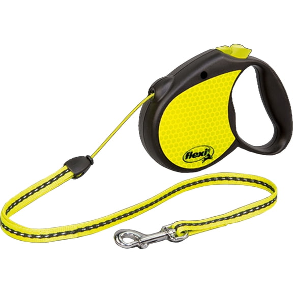 Flexi Neon Yellow Retractable Plastic Dog Leash Medium