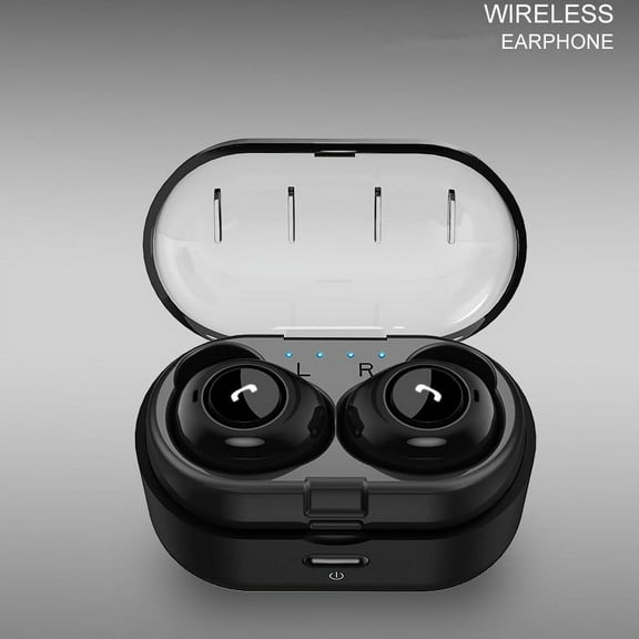 Wireless Earbuds,TWS V5.0 Wireless True Bluetooth Earbuds Mini Portable Sweat-Proof Sports Twins Earphones Stereo Bass Headset with Charging Case