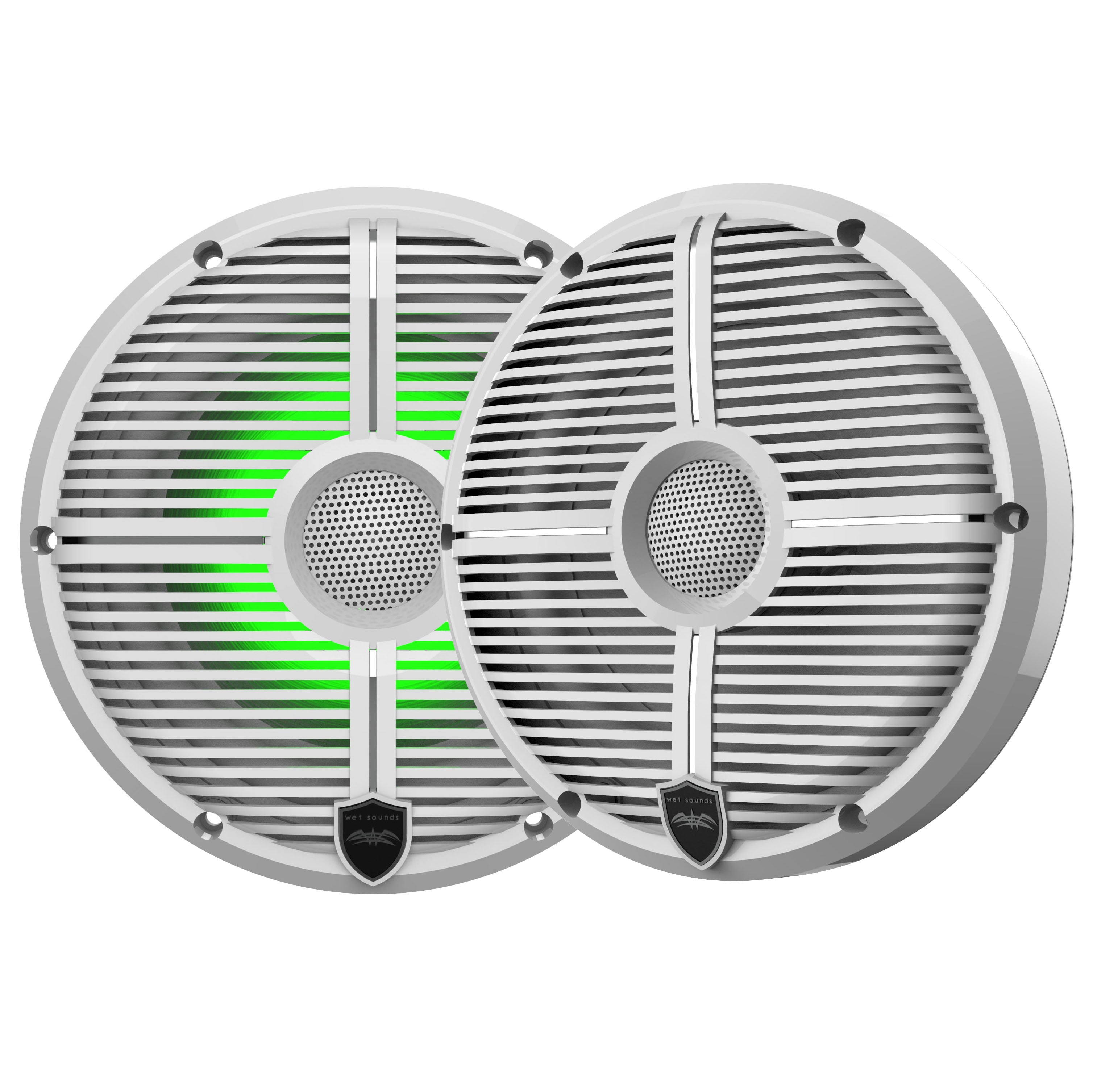 Pair Wet Sounds Recon 6 XW-W RGB LED Recon Series 6.5 60-Watt RMS Coaxial Speakers with White XW Grilles 