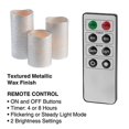 thumbnail image 3 of Lavish Home 80-FC1004 Real Wax Battery Powered Pillar Flameless LED Candles, Silver - Set of 3, 3 of 3