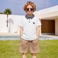 thumbnail image 2 of Krdevn Boys Polo Shirt With Plaid Collar Horse Embroidery Short Sleeve Casual Kids Top,18-24 Months, 2 of 6