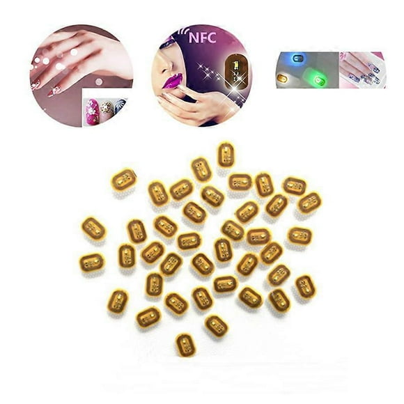 5Pcs NFC Flash Nail Sticker LED Bare Chip Intelligent Luminous Nail Lamp Nail Sticker Enhancement