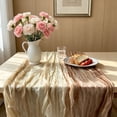 thumbnail image 4 of Leodye 1PCS Gradient Crinkled Sheer Gauze Table Runner, Transparent Table Flag for Wedding and Party Table Decor -70.86*35.43in, 4 of 6