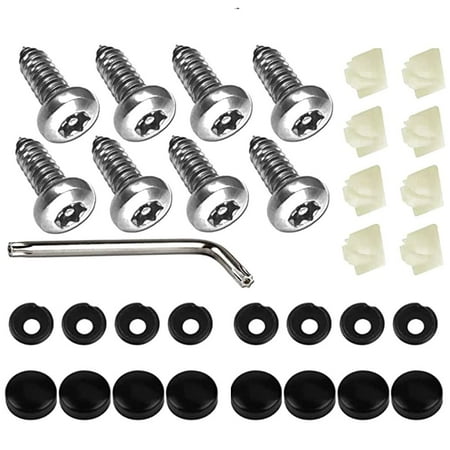

Vlink License Plate Screws Anti Theft Screws Kits Stainless Steel Mounting Hardware Kit- 1/4 Metric M6 Self-Tapping Screws Rust Proof