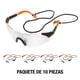 thumbnail image 2 of Lentes de Seguridad Infra con Mica Transparente Patas Naranjas Antideslizantes Protección Industrial para Trabajo, Taller y Construcción Pack de 10 Piezas, 2 of 4