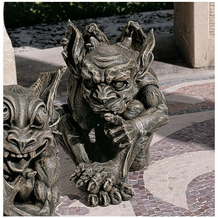 Design Toscano Whisper  The Gothic Gargoyle Sculpture ? Hand-cast using real crushed stone bonded with high quality designer resin? Each piece is individually hand-painted in a grey stone finish? Exclusive to the Design Toscano brand and perfect for your home or garden? Suitable for gift giving