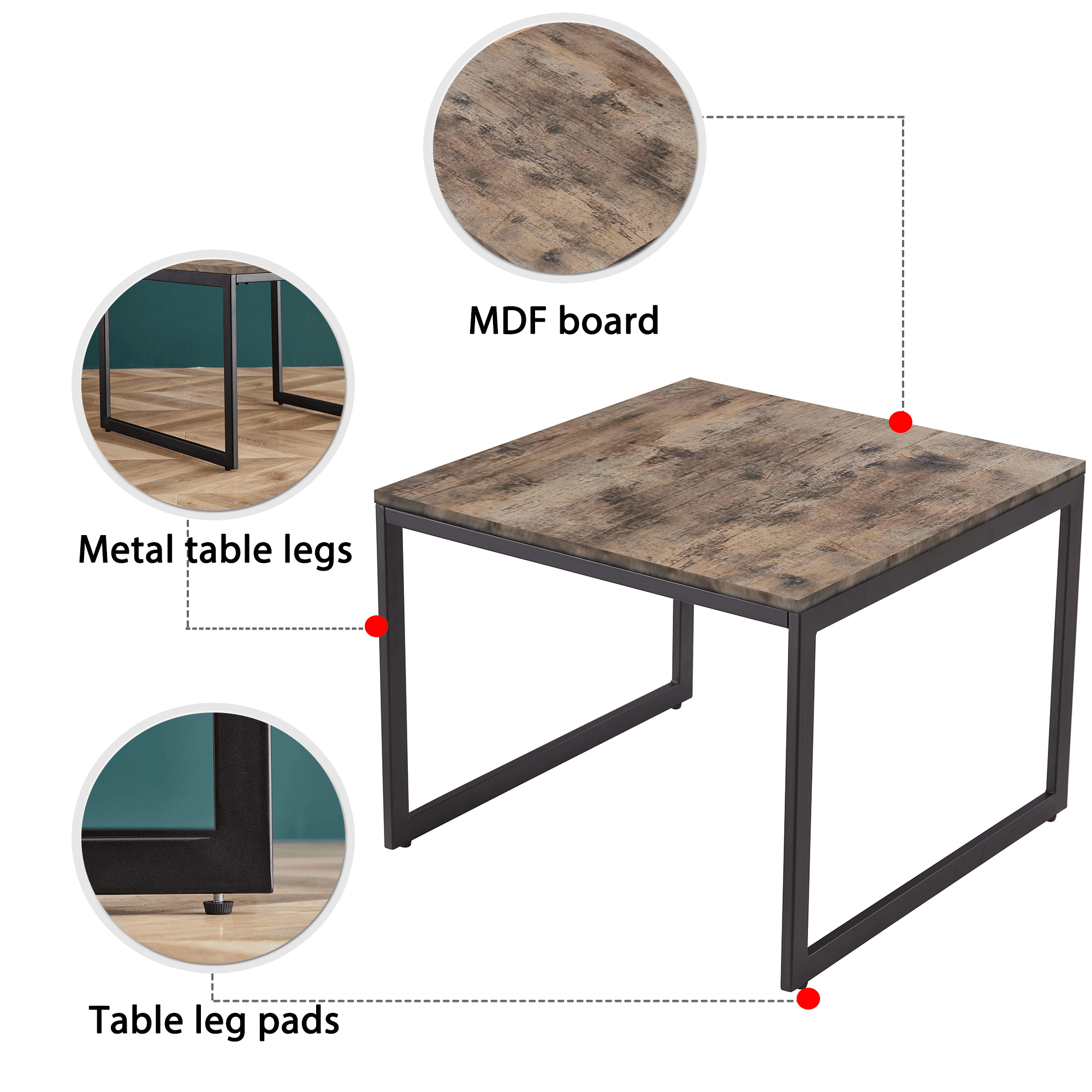Kadyn Square Table, Modern Accent Table Sofa Table for Living Room, Sofa Center Table for Dining Room, Brown Kadyn Square Table, Modern Accent Table Sofa Table for Living Room, Sofa Center Table for Dining Room, Brown