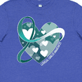 thumbnail image 4 of Inktastic Cervical Cancer Awareness Teal and White Ribbon Around Heart Youth T-Shirt, 4 of 5