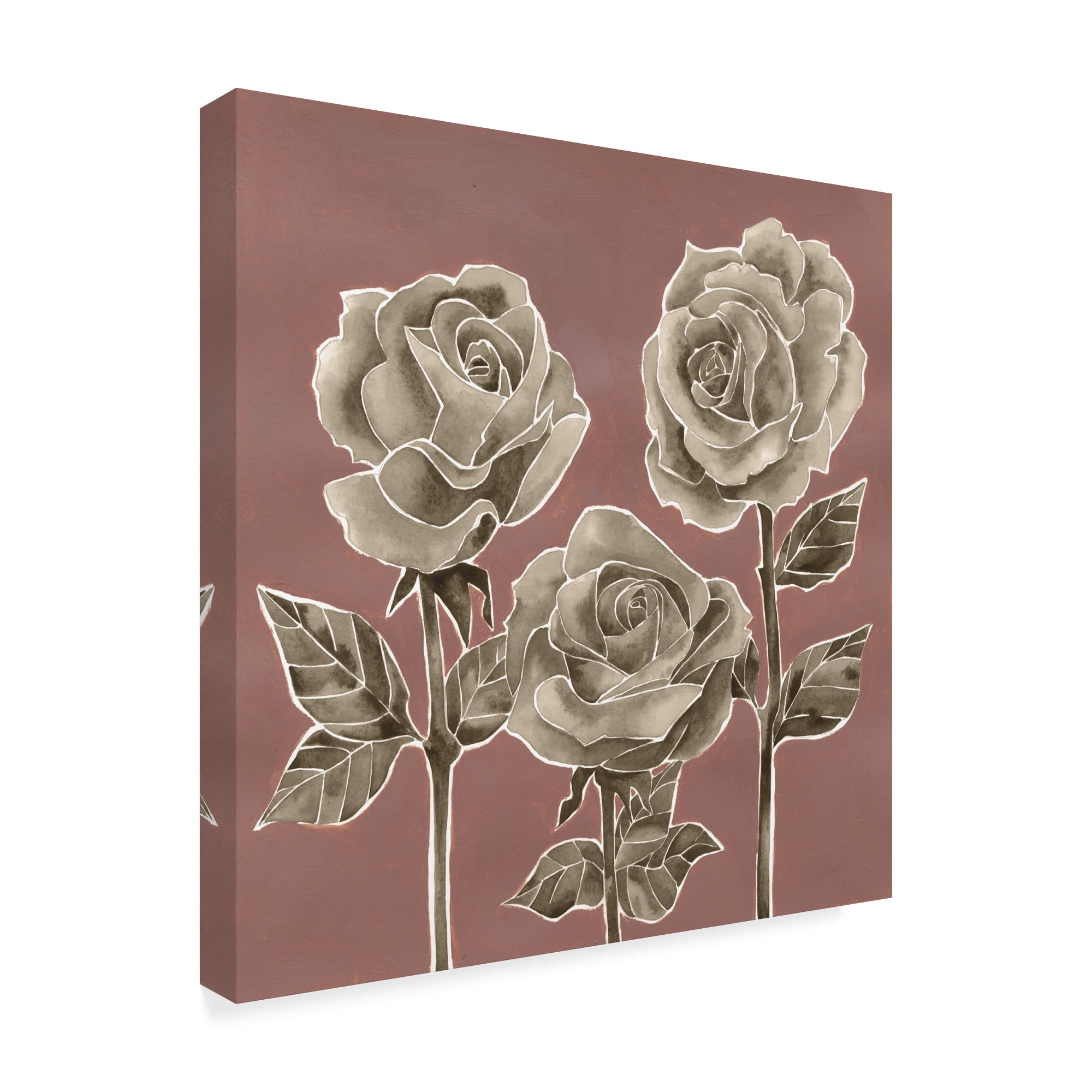 Trademark Fine Art 'Marsala Roses I' Canvas Art by Grace Popp