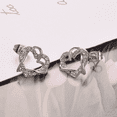 thumbnail image 2 of Yoursfs Entangle Double Heart Earrings for Women Romantic Eternity Love Earrings Platinum Plated Cubic Zirconia Pierced Earrings Ear Studs Jewelry Gifts, 2 of 8