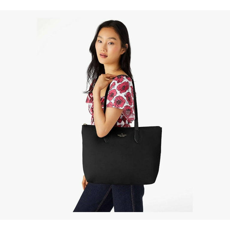 Kate Spade Black MEL Large Handbag, Packable Nylon, Zip Top