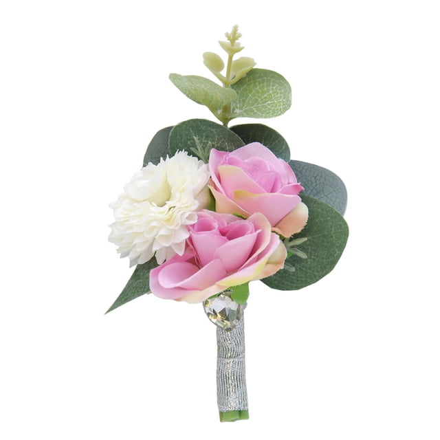 Toystoory Ramillete de graduación de 5 piezas, accesorio de muñeca elegante y seguro para hombres, broche de seguridad para graduación, Kits de decoración para fiestas Púrpura claro