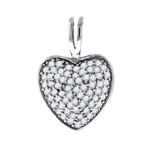 925 Sterling Silver Womens Cubic Zirconia Love Heart Charm Pendant Necklace Pendant for Women